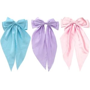 Oversized Satin Hair Bow Set